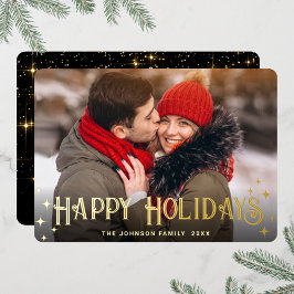Tarjeta Festiva Con Relieve Metalizado Sparkle Merry Christmas FOTO Grey Gold