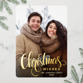 Tarjeta Festiva Con Relieve Metalizado Sparkle Merry Christmas FOTO Grey Gold