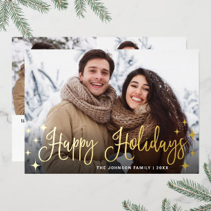 Tarjeta Festiva Con Relieve Metalizado Sparkle Navidades 3 FOTOGRAFÍAS Saludando el oro