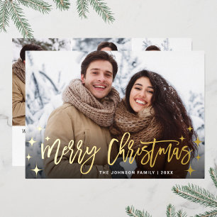 Tarjeta Festiva Con Relieve Metalizado Sparkle Navidades 4 FOTOGRAFÍAS Saludando el oro