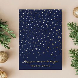 Tarjeta Festiva Con Relieve Metalizado Starlit Sky Illustrated Gold