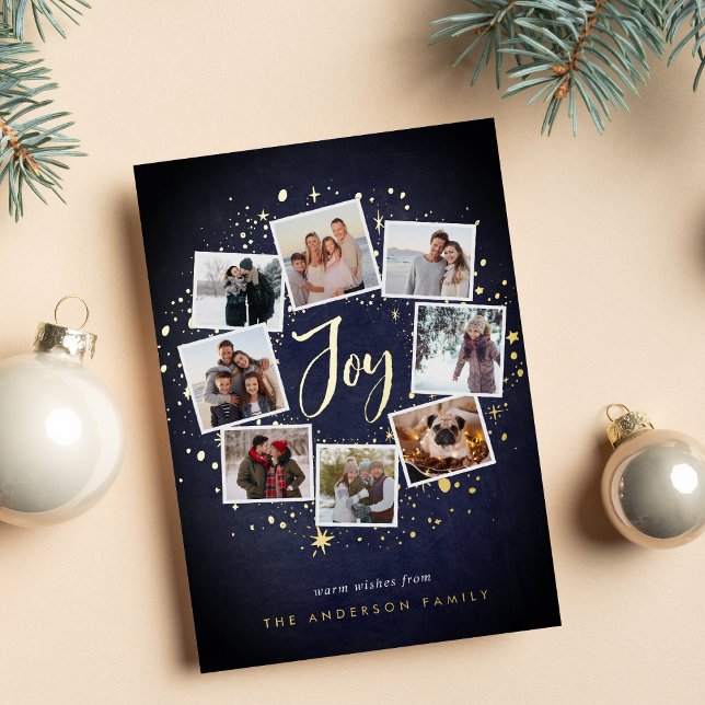 Tarjeta Festiva Con Relieve Metalizado Starry Wreath | COLLAGE DE FOTOS (Subido por el creador)