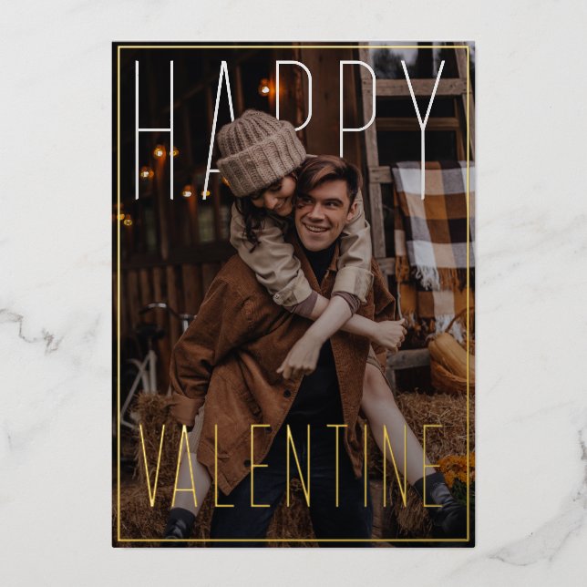 Tarjeta Festiva Con Relieve Metalizado Sweet Valentine Wishes Lovely Couple PhotoPop (Anverso)