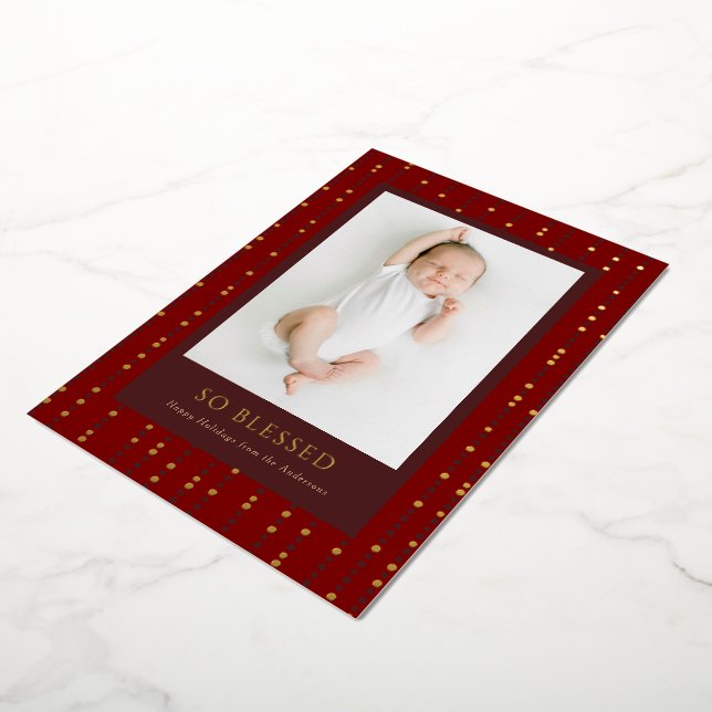 Tarjeta Festiva Con Relieve Metalizado Tan bendita Polka (girado)