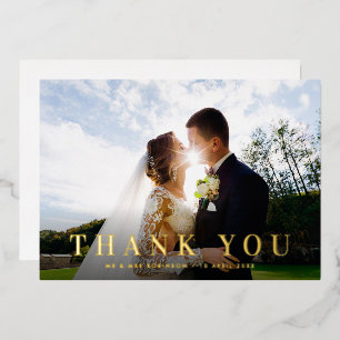Tarjeta Festiva Con Relieve Metalizado Tarjeta de agradecimiento de boda con texto de pap