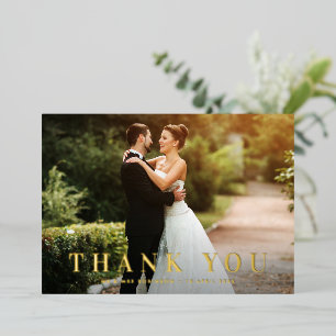 Tarjeta Festiva Con Relieve Metalizado Tarjeta de agradecimiento de boda con texto en neg