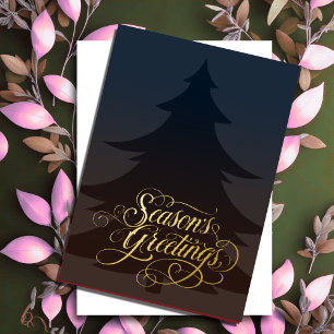 Tarjeta Festiva Con Relieve Metalizado Tarjeta de Feliz Navidad con árbol de Navidad de C