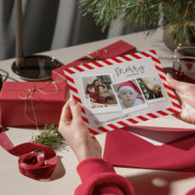 Tarjeta de Feliz Navidad con Caña de Caramelo y Le