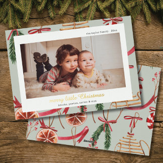 Tarjeta Festiva Con Relieve Metalizado tarjeta de foto de Navidad con lámina de agua mode