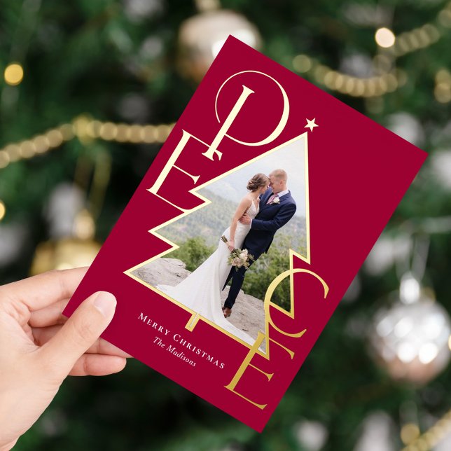 Tarjeta Festiva Con Relieve Metalizado Tarjeta de Foto de Vacaciones Moderna con Hologram (Subido por el creador)