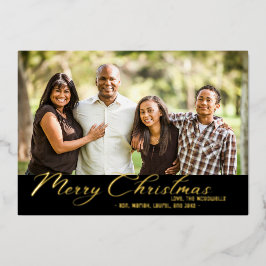 Tarjeta Festiva Con Relieve Metalizado Tarjeta de Navidad con Foto Personalizada con Holo