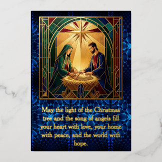 Tarjeta Festiva Con Relieve Metalizado Tarjeta de Navidad con lámina de ángeles