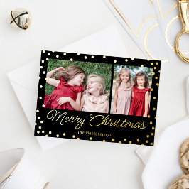 Tarjeta Festiva Con Relieve Metalizado Tarjeta de Navidad con papel de aluminio alegre y