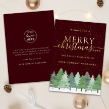 Tarjeta de Navidad corporativa con logotipo de la