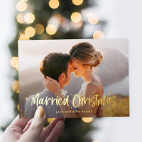 Tarjeta de Navidad de Esposos Feliz con Hojalata R