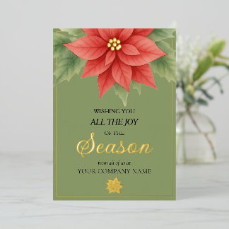 Tarjeta Festiva Con Relieve Metalizado Tarjeta de Navidad de la empresa con elegante acen