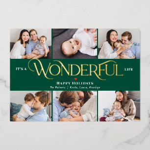 Tarjeta Festiva Con Relieve Metalizado Tarjeta de Navidad de vida maravillosa con papel d