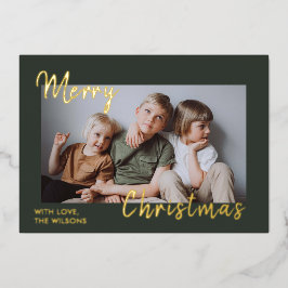 Tarjeta Festiva Con Relieve Metalizado Tarjeta de Navidad elegante con lámina de oro