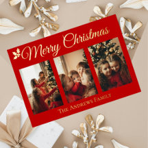 Tarjeta de Navidad elegante con papel de oro sobre