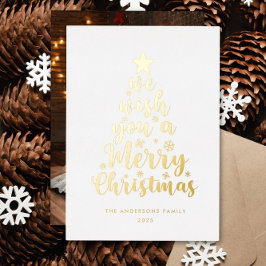 Tarjeta Festiva Con Relieve Metalizado Tarjeta de Navidad Minimalista con Letra Blanca y 