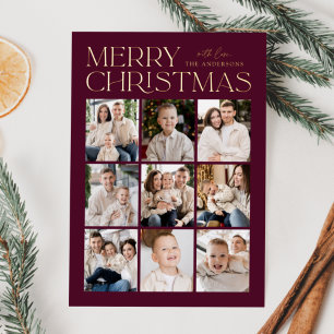 Tarjeta Festiva Con Relieve Metalizado Tarjeta de Navidad moderna con vino 9 Collage de f