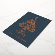 Tarjeta de Navidad personalizada con foil dorado a