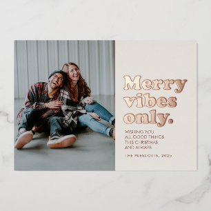Tarjeta Festiva Con Relieve Metalizado Tarjeta de Navidad retro de papel metálico con vib