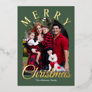 Tarjeta Festiva Con Relieve Metalizado Tarjeta de Navidades de fotografía de Relieve meta