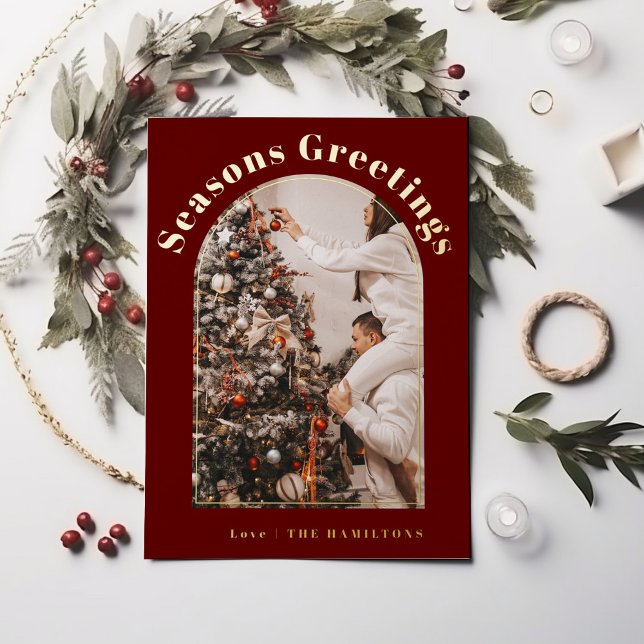 Tarjeta Festiva Con Relieve Metalizado Tarjeta de Navidades de Relieve metalizado retro | (Subido por el creador)