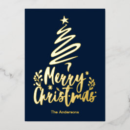 Tarjeta Festiva Con Relieve Metalizado Tarjeta de Navidades del Relieve metalizado dorado