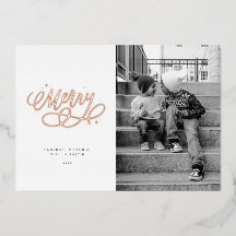 Tarjeta de Relieve metalizado de ferias navideñas