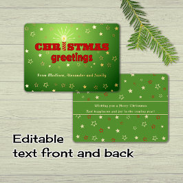 Tarjeta Festiva Con Relieve Metalizado Tarjeta de Relieve metalizado de las estrellas de 