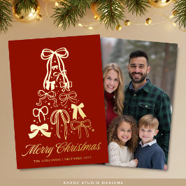 Tarjeta Festiva Con Relieve Metalizado Tarjeta de Relieve metalizado dorado de fotos de N