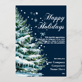Tarjeta Festiva Con Relieve Metalizado Tarjeta de Relieve metalizado Evergreen de lujo Co