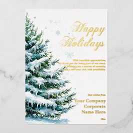 Tarjeta Festiva Con Relieve Metalizado Tarjeta de Relieve metalizado Evergreen de lujo Co