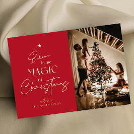 Tarjeta Festiva Con Relieve Metalizado Tarjeta de Relieve metalizado fotográfico rojo de 