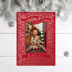 Tarjeta Festiva Con Relieve Metalizado Tarjeta de Relieve metalizado fotográfico Vintage 