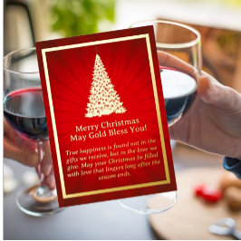 Tarjeta Festiva Con Relieve Metalizado Tarjeta de Relieve metalizado Golden Christmas Tre