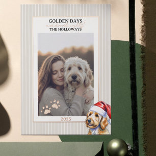 Tarjeta Festiva Con Relieve Metalizado Tarjeta de Relieve metalizado Golden Doodle de Hol