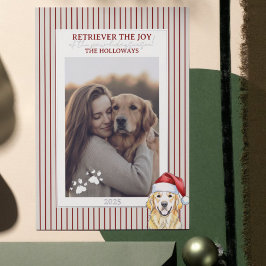 Tarjeta Festiva Con Relieve Metalizado Tarjeta de Relieve metalizado Golden Retriever de