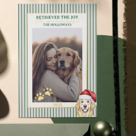 Tarjeta Festiva Con Relieve Metalizado Tarjeta de Relieve metalizado Golden Retriever de