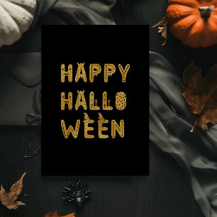 Tarjeta Festiva Con Relieve Metalizado Tarjeta de Relieve metalizado Halloween Feliz Mode