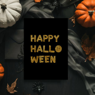 Tarjeta Festiva Con Relieve Metalizado Tarjeta de Relieve metalizado Halloween Feliz Mode