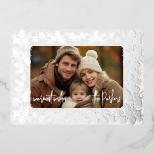 Tarjeta Festiva Con Relieve Metalizado Tarjeta de una foto de piña navideña con papel de 