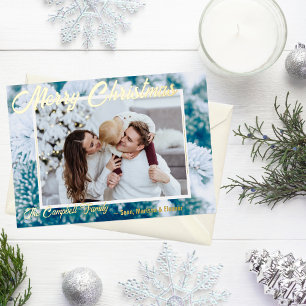 Tarjeta Festiva Con Relieve Metalizado Tarjeta de vacaciones con foto de papel de alumini