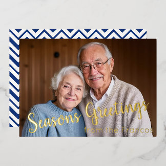 Tarjeta Festiva Con Relieve Metalizado Tarjeta de vacaciones con foto y fondo de papel de