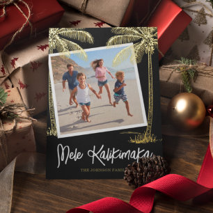 Tarjeta Festiva Con Relieve Metalizado Tarjeta de vacaciones con lámina de Mele Kalikimak