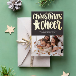 Tarjeta Festiva Con Relieve Metalizado Tarjeta de vacaciones de Navidad con lámina de fot