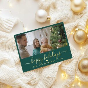 Tarjeta Festiva Con Relieve Metalizado Tarjeta de vacaciones de Navidades de Relieve meta