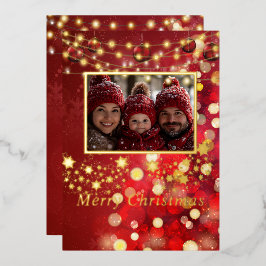 Tarjeta Festiva Con Relieve Metalizado  Tarjeta de vacaciones de papel de aluminio con lu